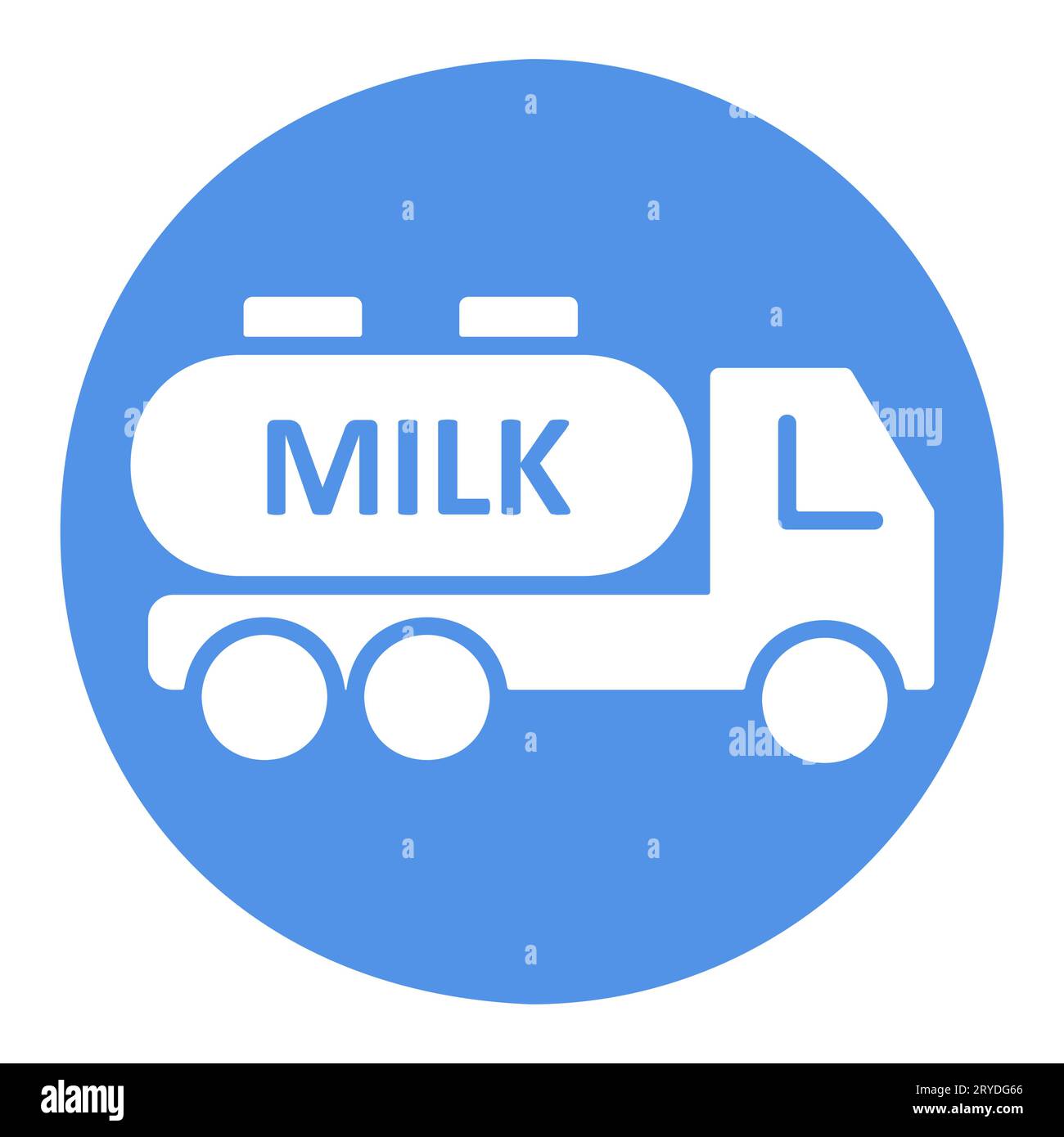 Dairy milk delivery service, truck with milk vector icon. Dairy product
