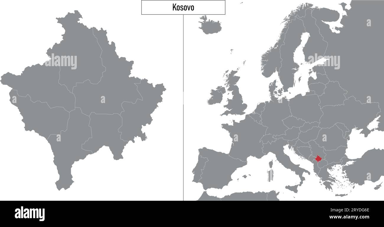 Map Of Kosovo And Location On Europe Map Vector Illustration Stock Map Of Kosovo And Location On Europe Map Vector Illustration 2RYDG6E 