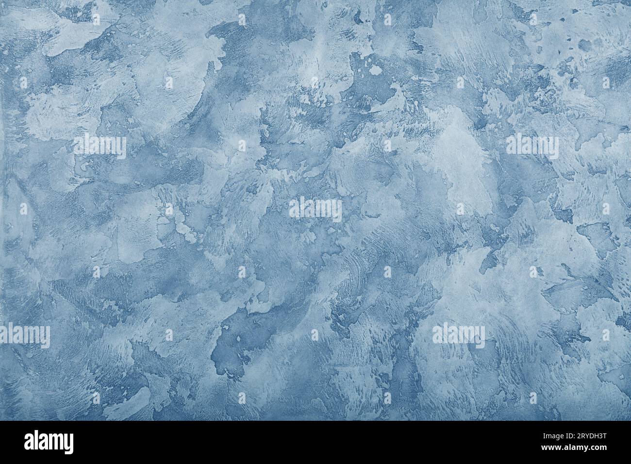 Grunge blue painted plaster wall background Stock Photo