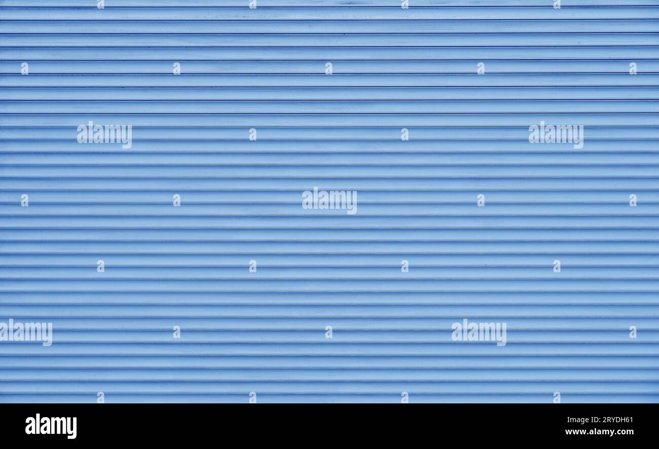 Blue horizontal roller shutter blinds Stock Photo