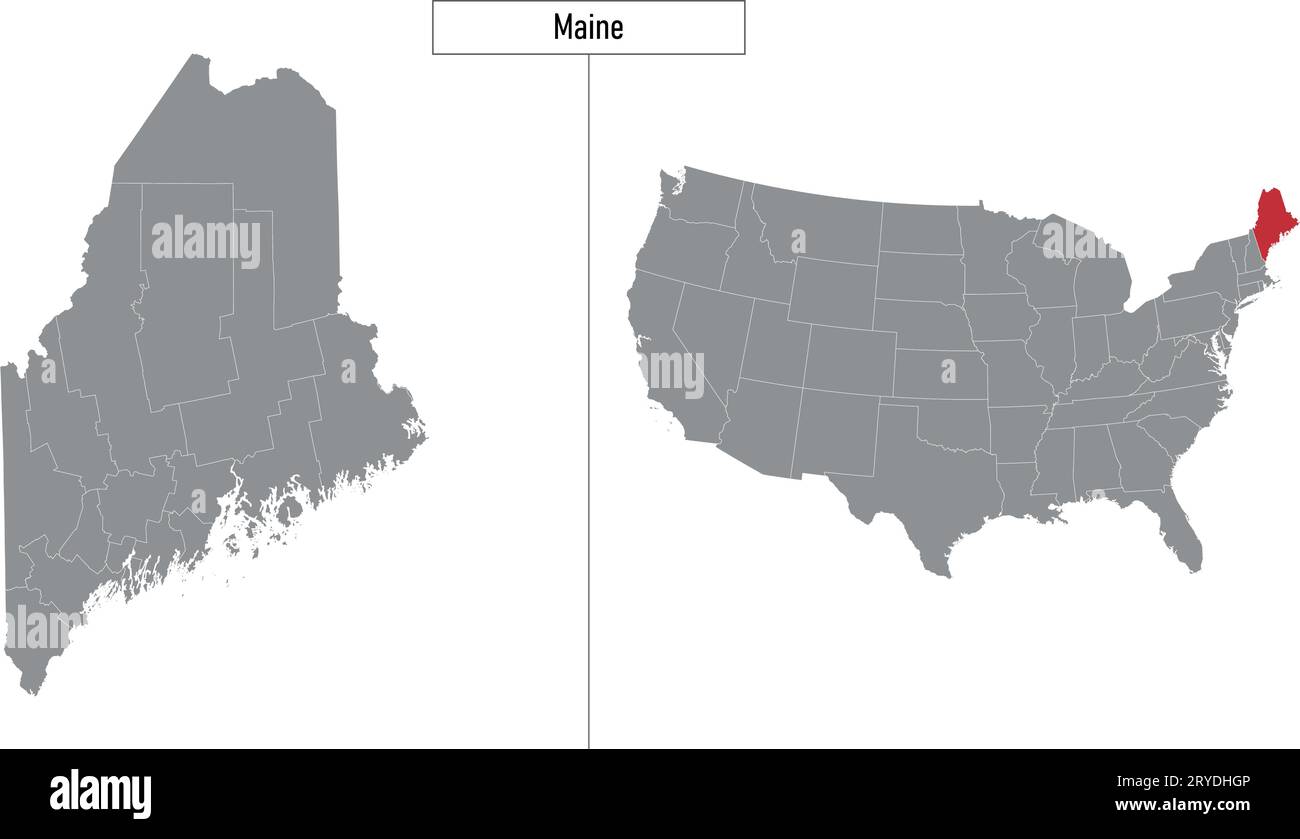 Simple Map Of Maine State Of United States And Location On USA Map Simple Map Of Maine State Of United States And Location On Usa Map 2RYDHGP