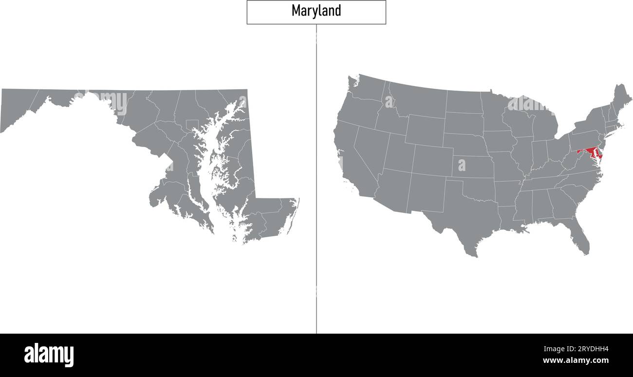 Simple Map Of Maryland State Of United States And Location On USA Map Simple Map Of Maryland State Of United States And Location On Usa Map 2RYDHH4