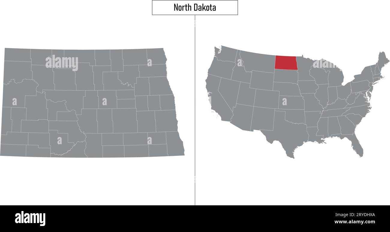 Simple Map Of North Dakota State Of United States And Location On USA Simple Map Of North Dakota State Of United States And Location On Usa Map 2RYDHXA