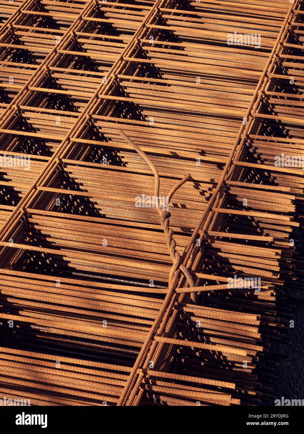 Wire mesh steel Rebars for reinforced concrete Stock Photo Alamy