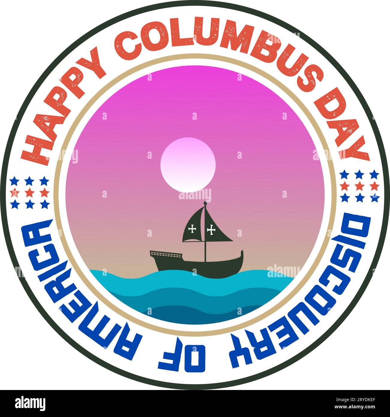Columbus Day typography T Shirt and Banner design. Columbus Day