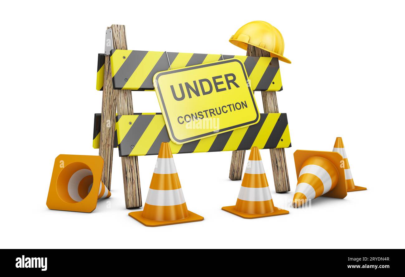 White background traffic barrier Cut Out Stock Images & Pictures - Alamy