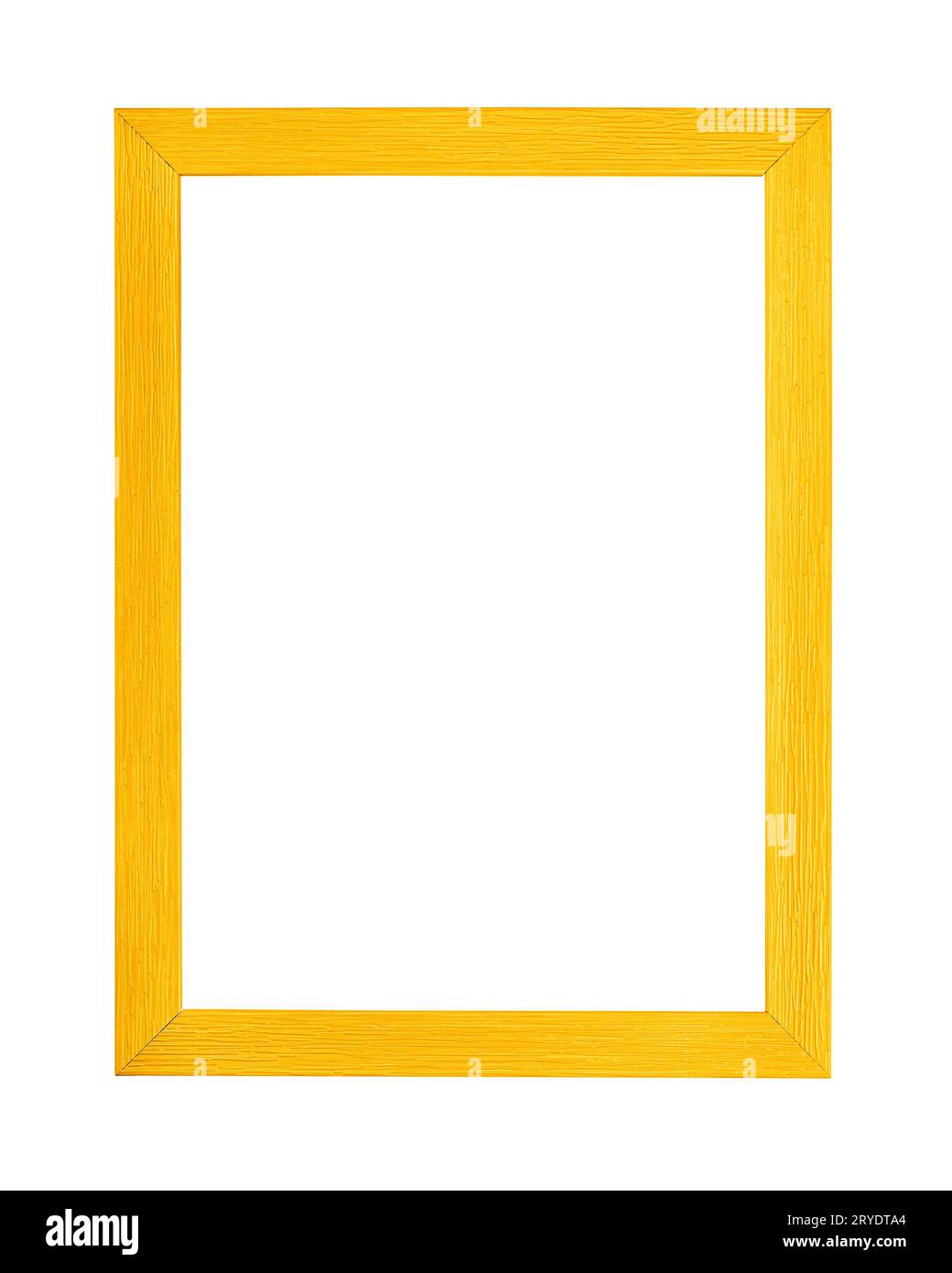 Modern vivid yellow picture frame on white Stock Photo