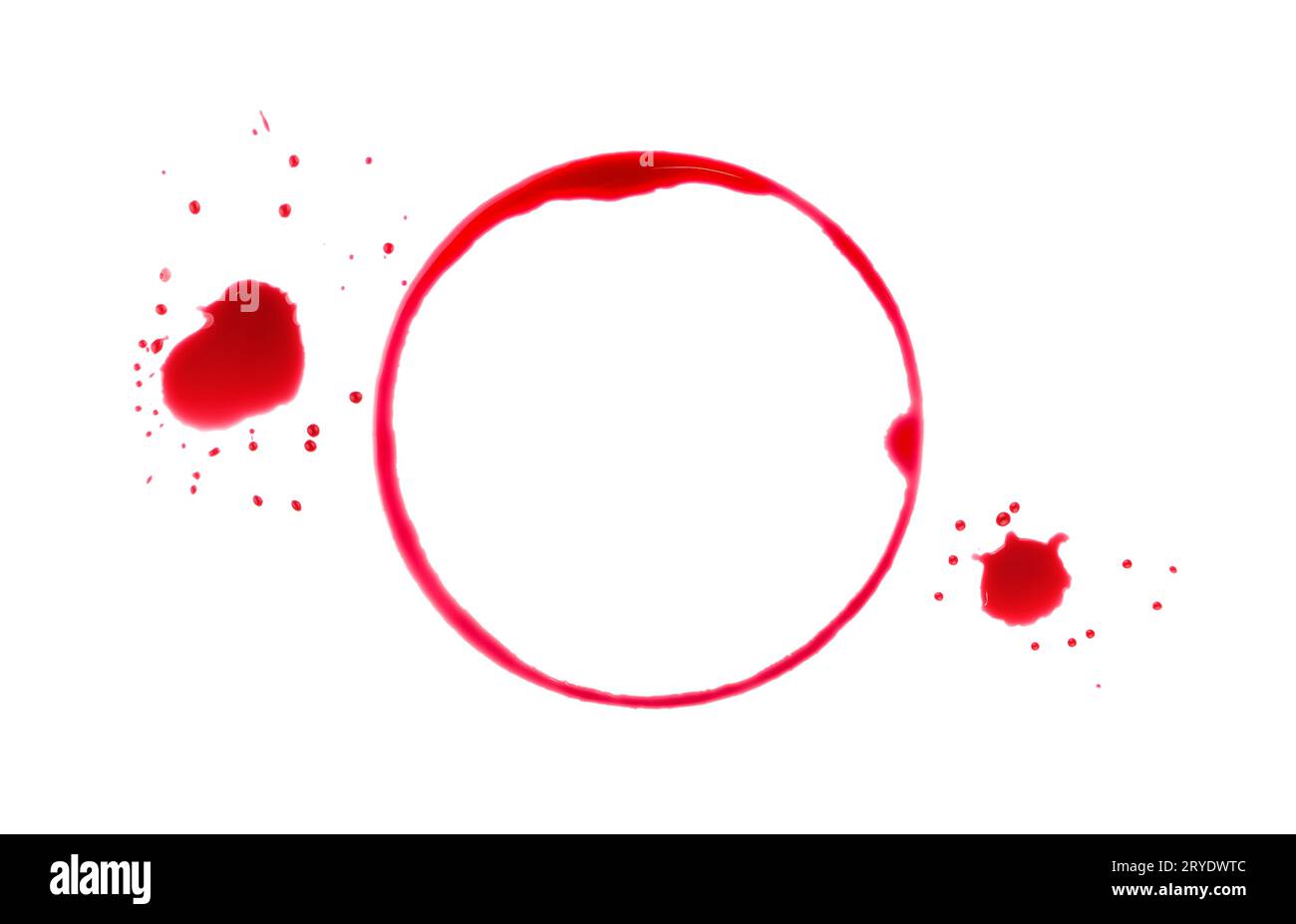 Red wine stain ring isolated on white background Stock Photo Alamy