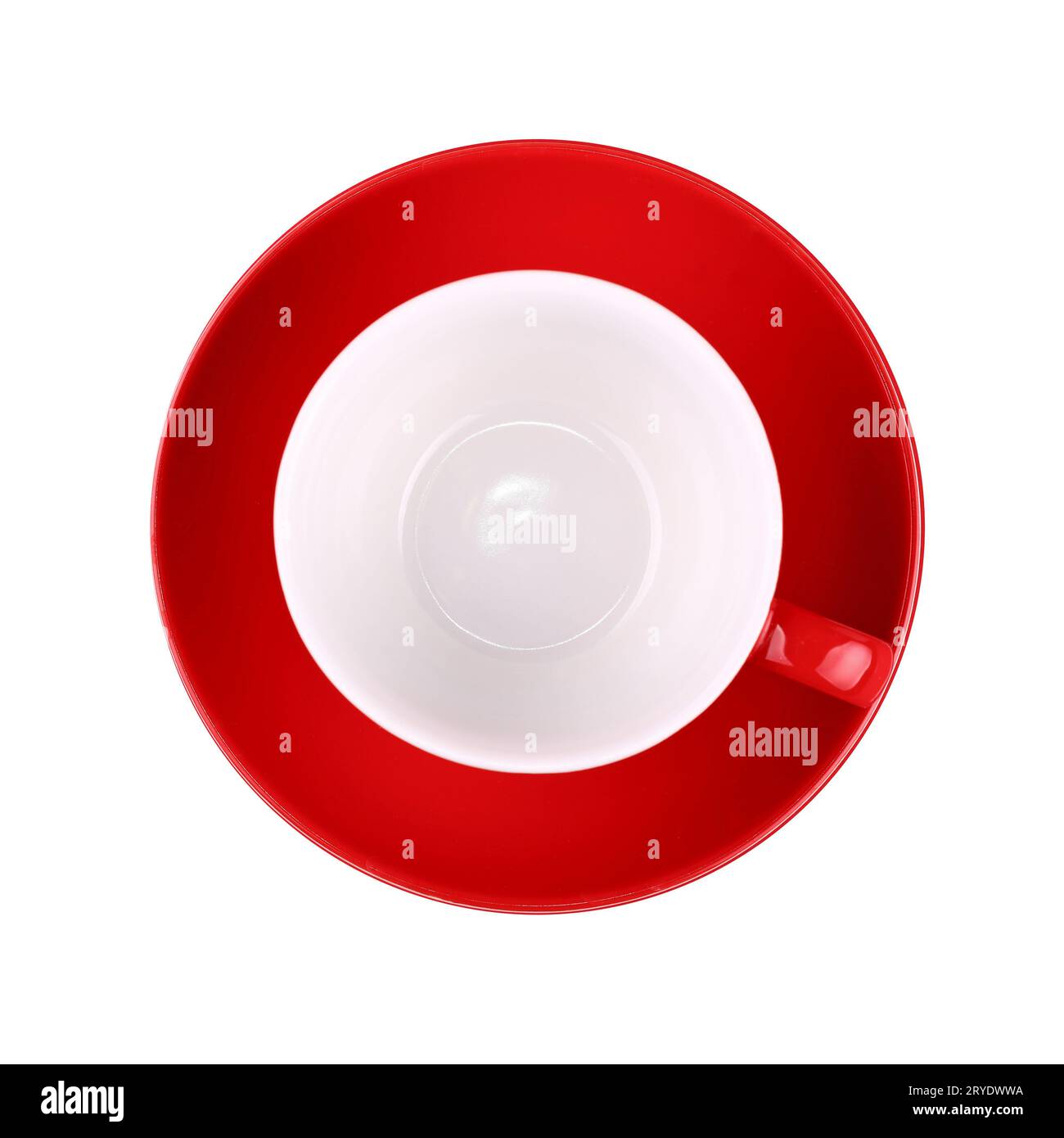 Empty red coffee or tea  cup isolated on white Stock Photo
