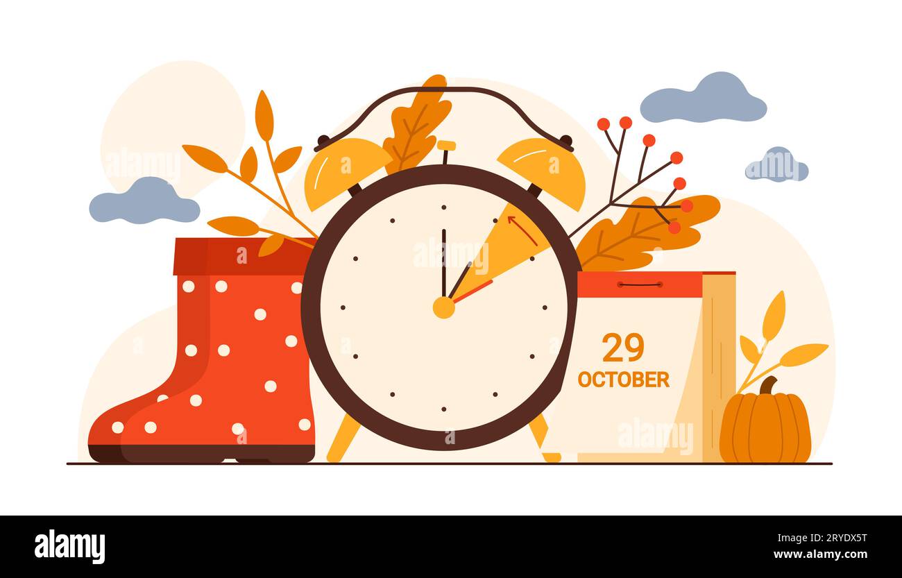 Alarm clock change to daylight saving time Stock Vector by ©antimartina  53962901