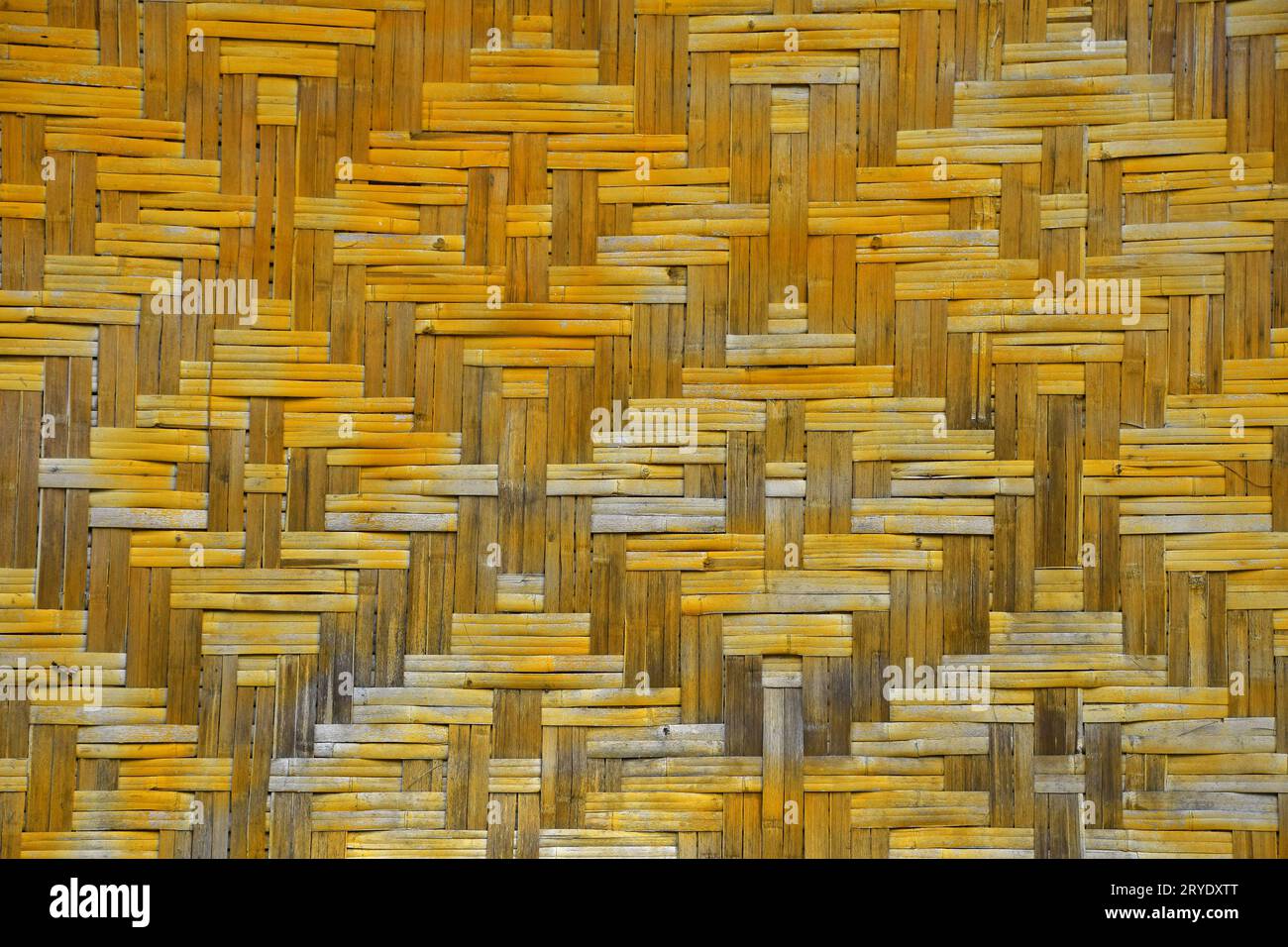 Wicker braided bamboo wall texture Stock Photo