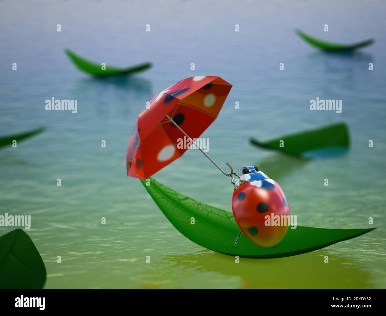 Ladybug Print Pattern Foldable Umbrella