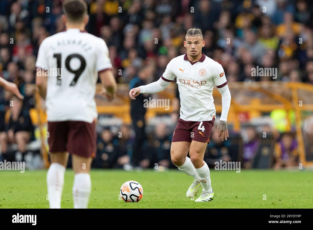 Kalvin Phillips of Manchester City during the Premier League match between Wolverhampton Wanderers and Manchester City at Molineux, Wolverhampton on Saturday 30th September 2023. (Photo: Gustavo Pantano | MI News) Credit: MI News & Sport /Alamy Live News Stock Photo