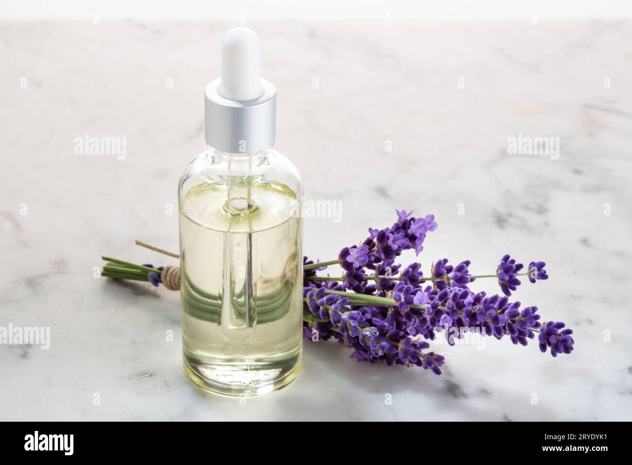 Lavender essential oil Stock Photo