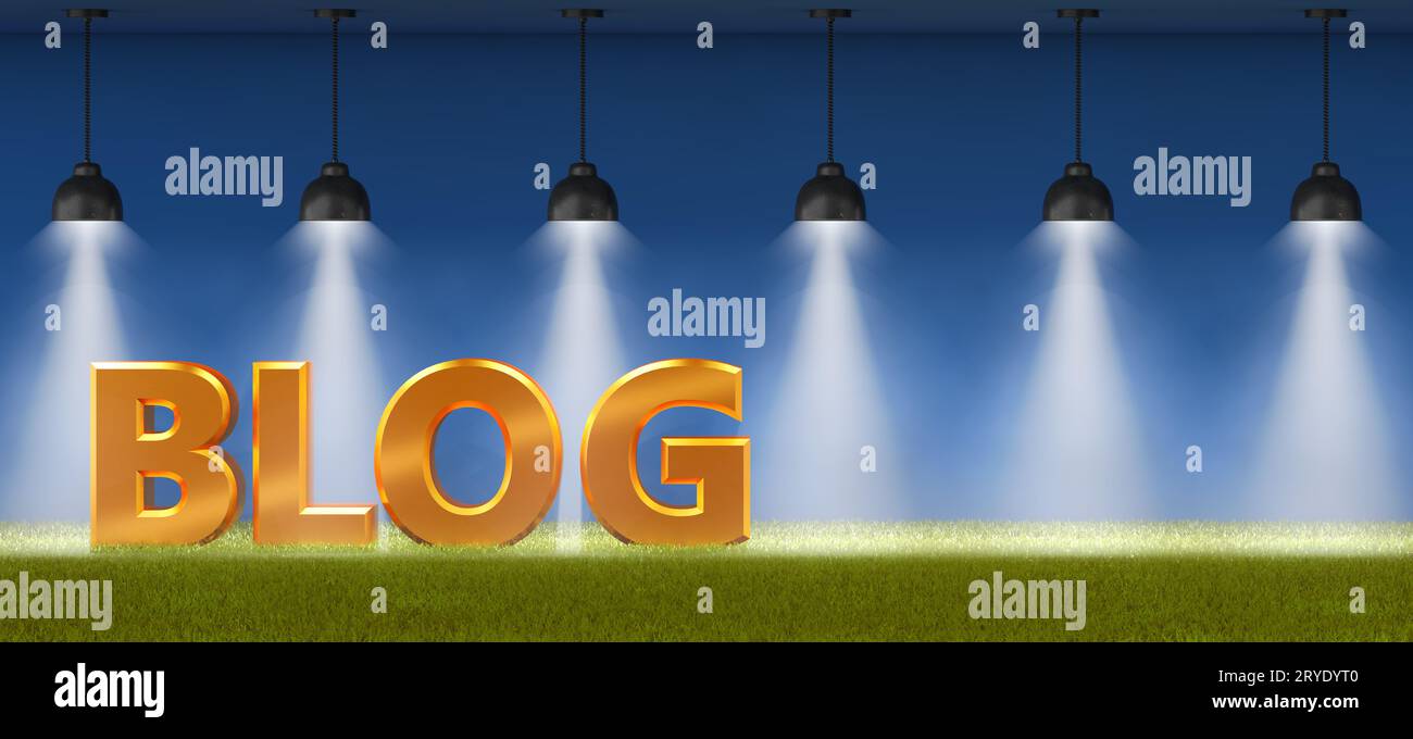 BLOG on a grass Stock Photo