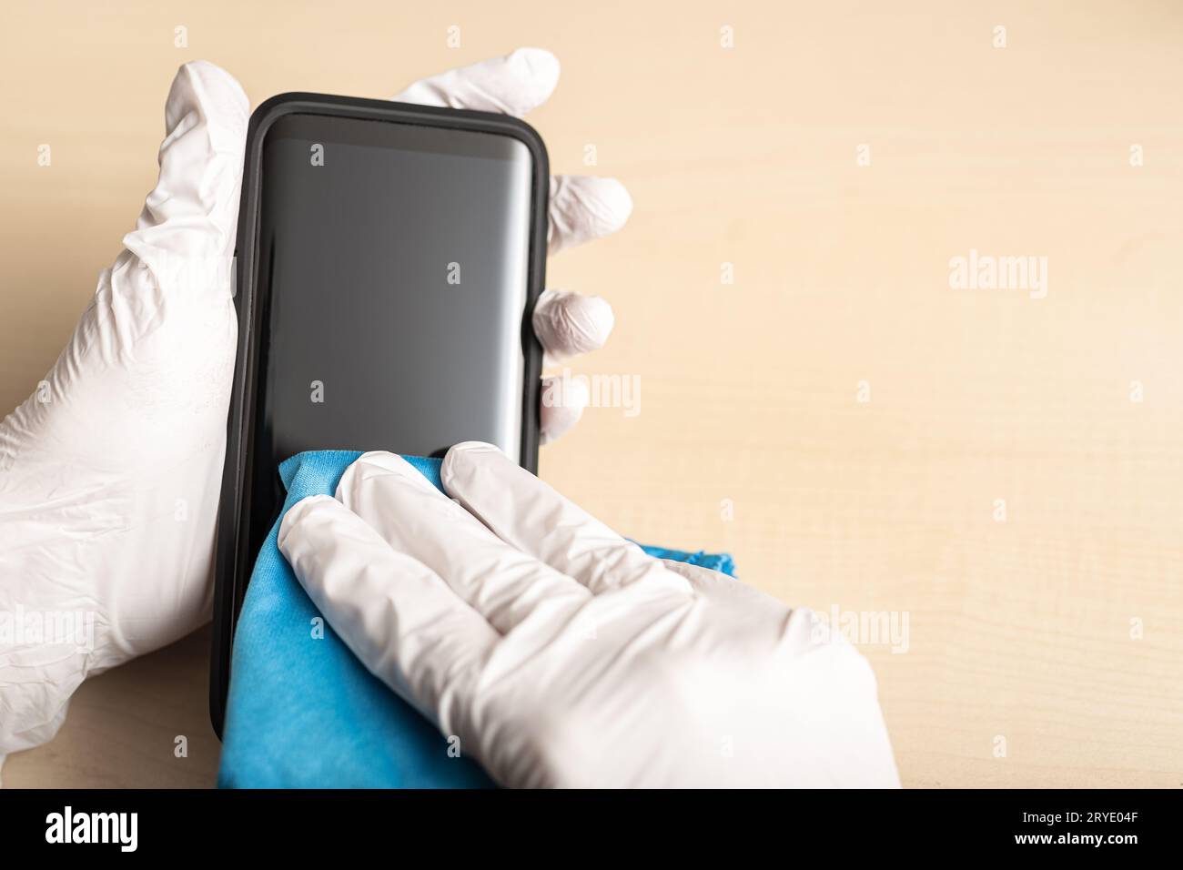 Cleaning worker smartphone hi-res stock photography and images - Alamy