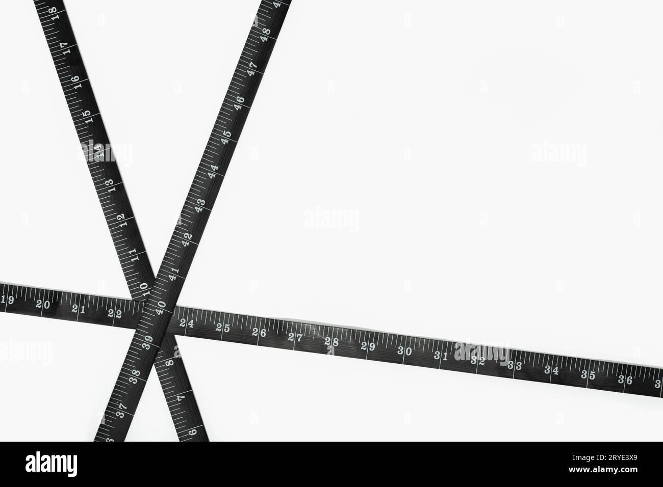 Black Measure tape isolated on white background Stock Photo - Alamy