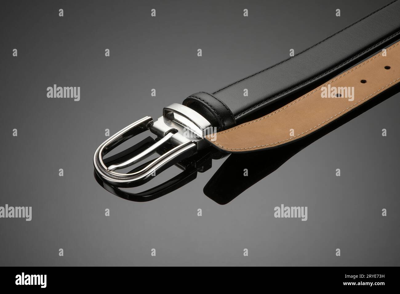 Belt on black background Stock Photo