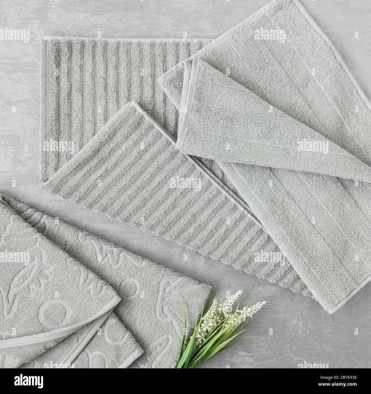 A towel on gray background Stock Photo