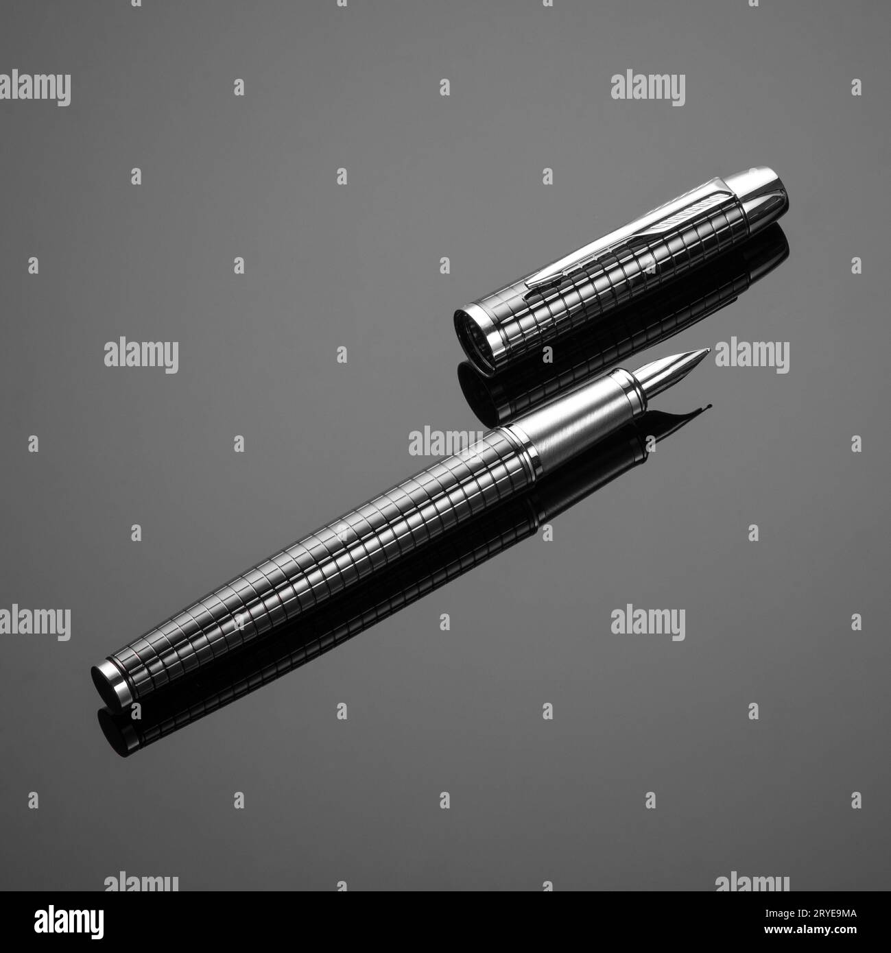 Pen on black background Stock Photo