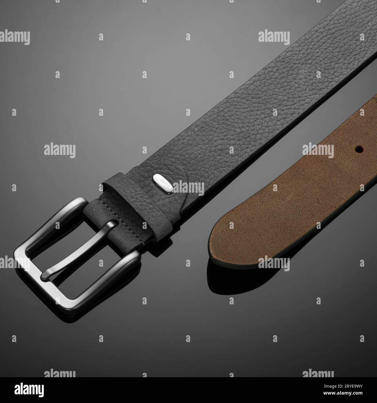 Belt on black background Stock Photo