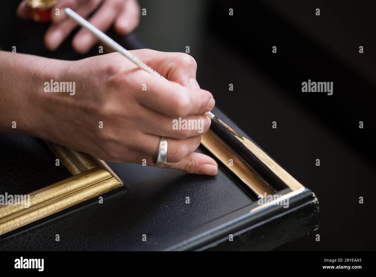 Artist decorator at work Stock Photo