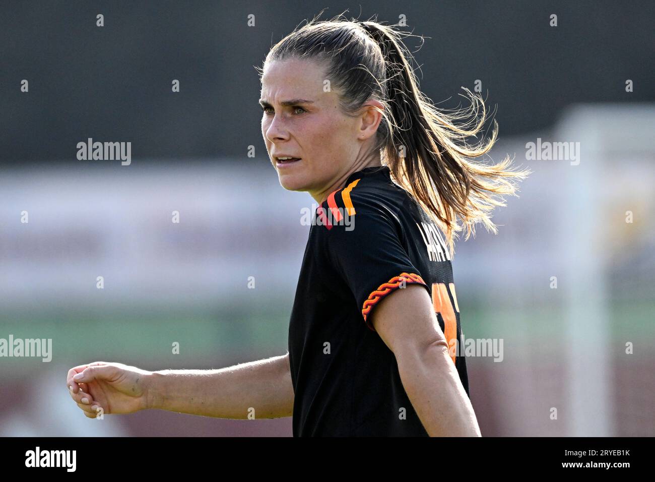 Rome, Italy. 30th Sep, 2023. Emilie Bosshard Haavi of AS Roma during the Women Serie A 2023/2024 football match between AS Roma and FC Como at tre fontane stadium, Rome (Italy), September 30th, 2023. Credit: Insidefoto di andrea staccioli/Alamy Live News Stock Photo