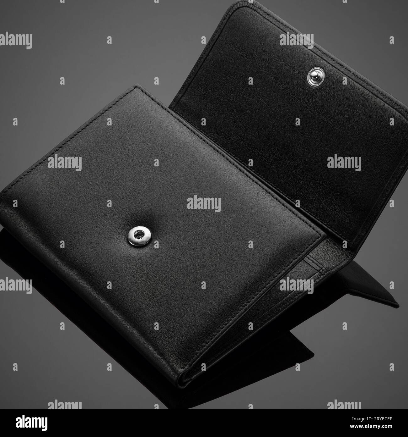 Men's wallet on a black background Stock Photo