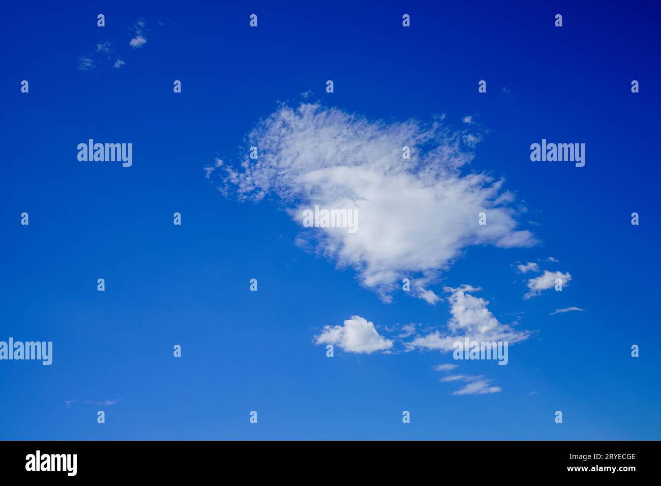Blue sky and white clouds, summer landscape Stock Photo - Alamy