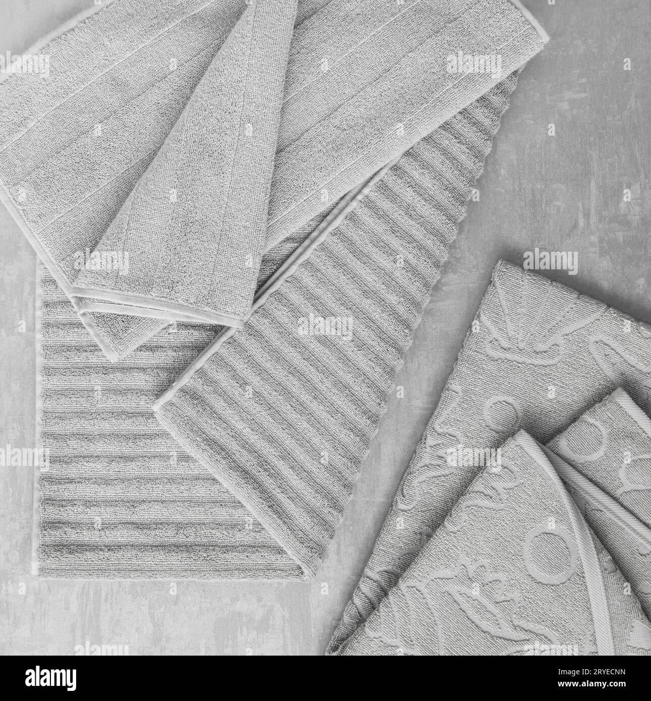 A towel on gray background Stock Photo