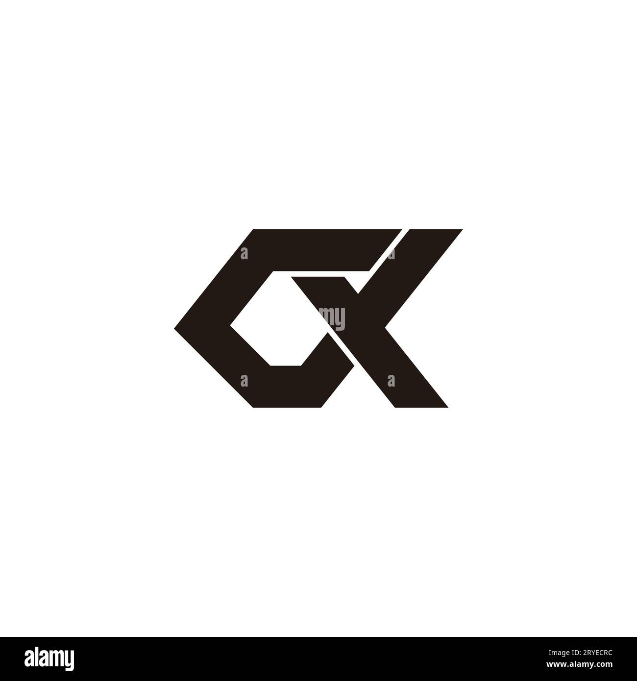 letter cx simple linked overlap geometric logo vector Stock Vector ...
