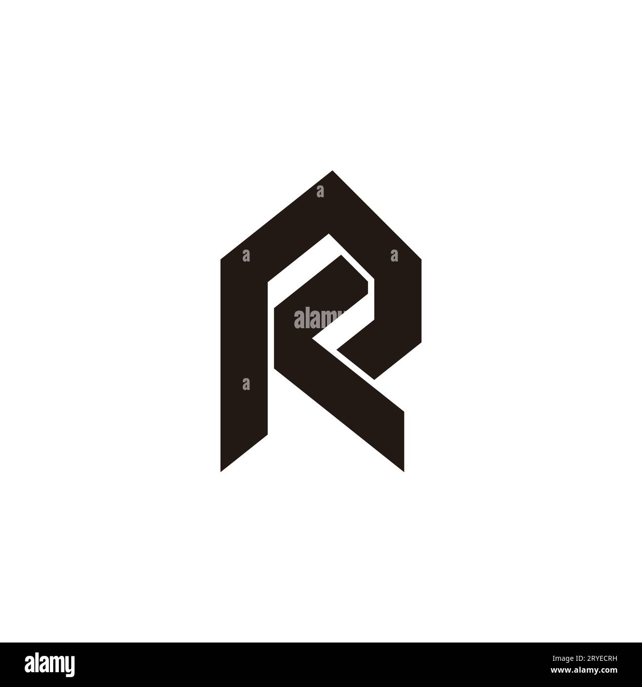 letter rk simple linked geometric logo vector Stock Vector