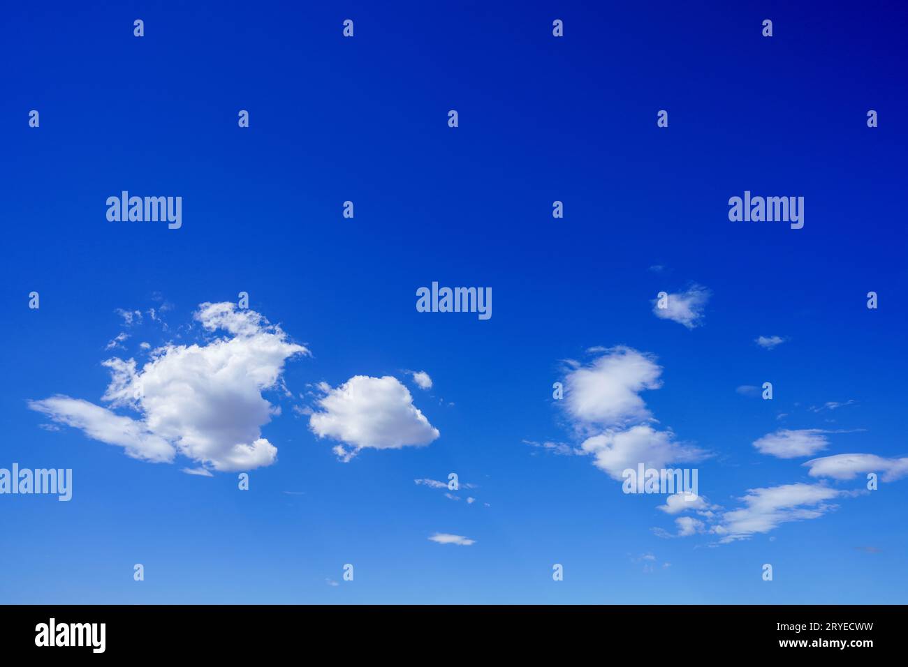 Blue sky and white clouds, summer landscape Stock Photo - Alamy