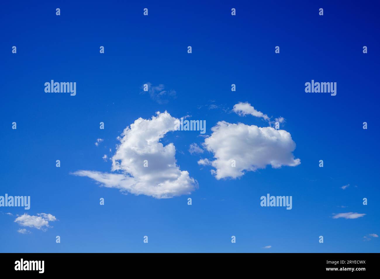 Blue sky and white clouds, summer landscape Stock Photo - Alamy
