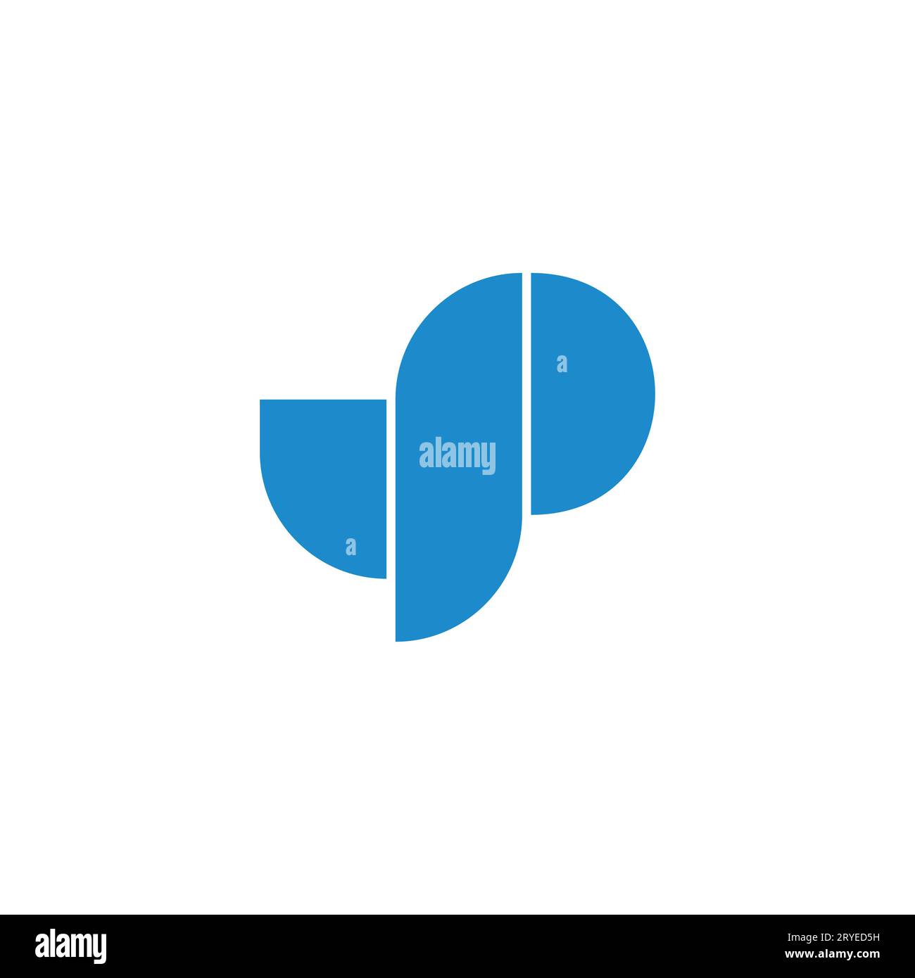 letter yp simple geometric stripe line logo vector Stock Vector