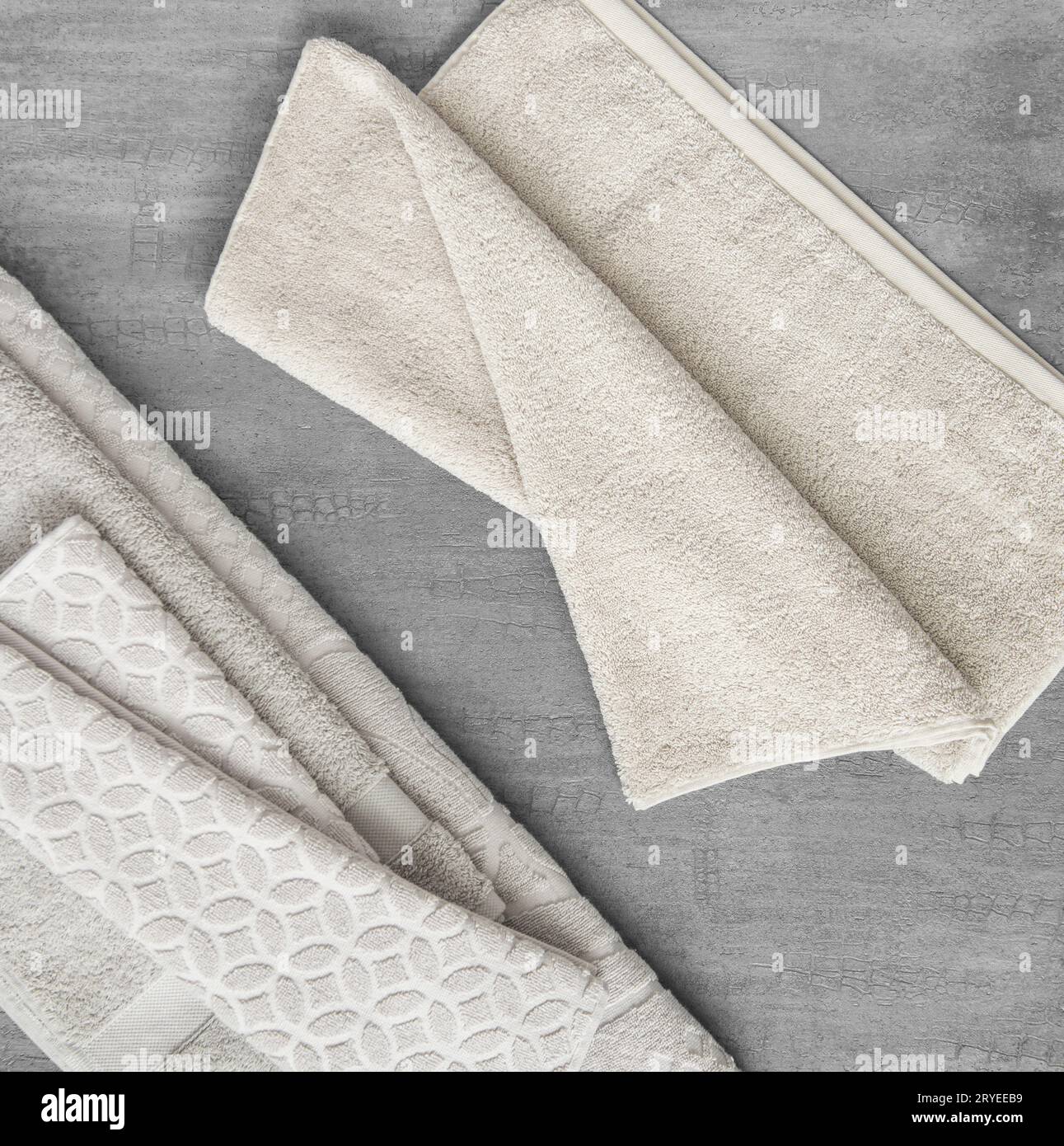 A towel on gray background Stock Photo