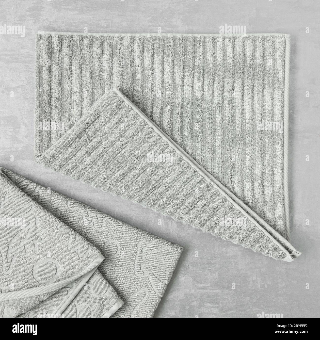 A towel on gray background Stock Photo