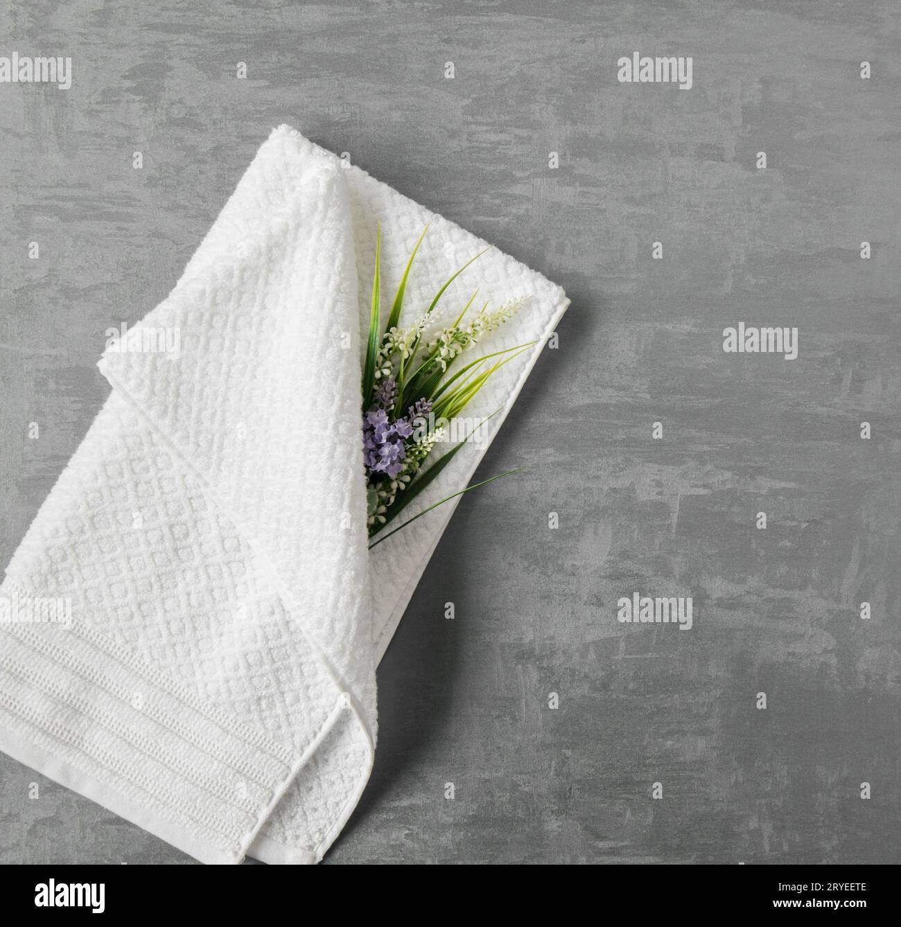 A towel on gray background Stock Photo