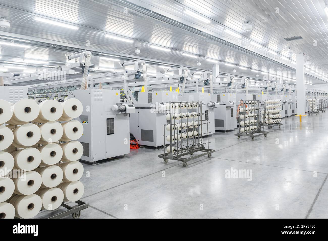 Industrial Fiber Spools Cotton Thread Factory Flare Closeup Stock Photo -  Alamy