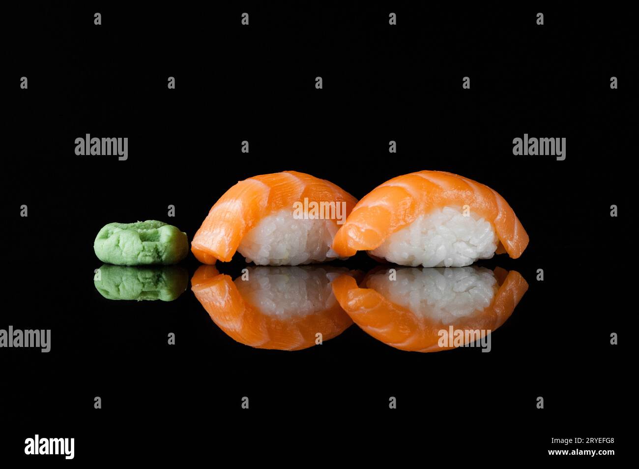 Sushi on black background Stock Photo