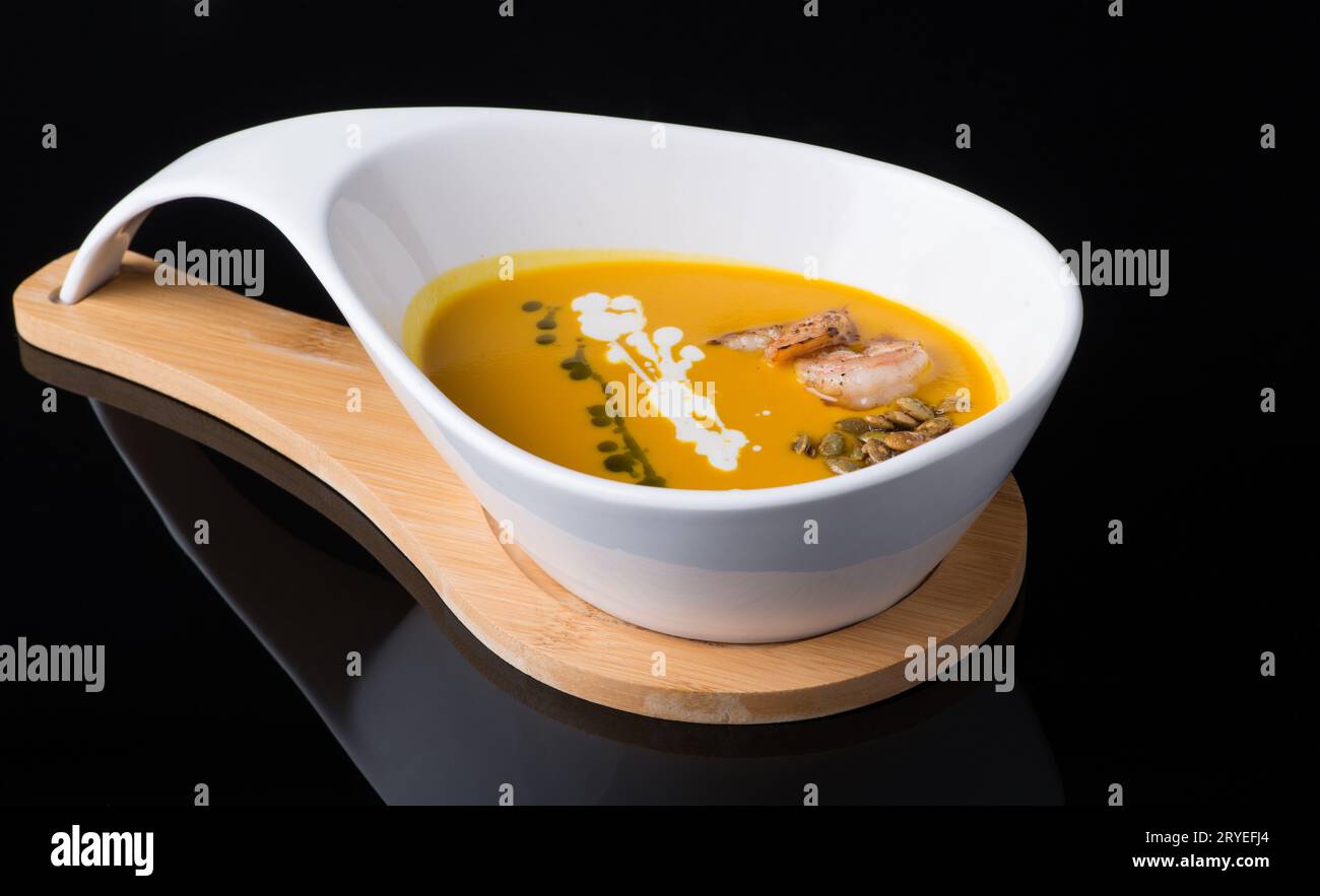 Dish on black background Stock Photo