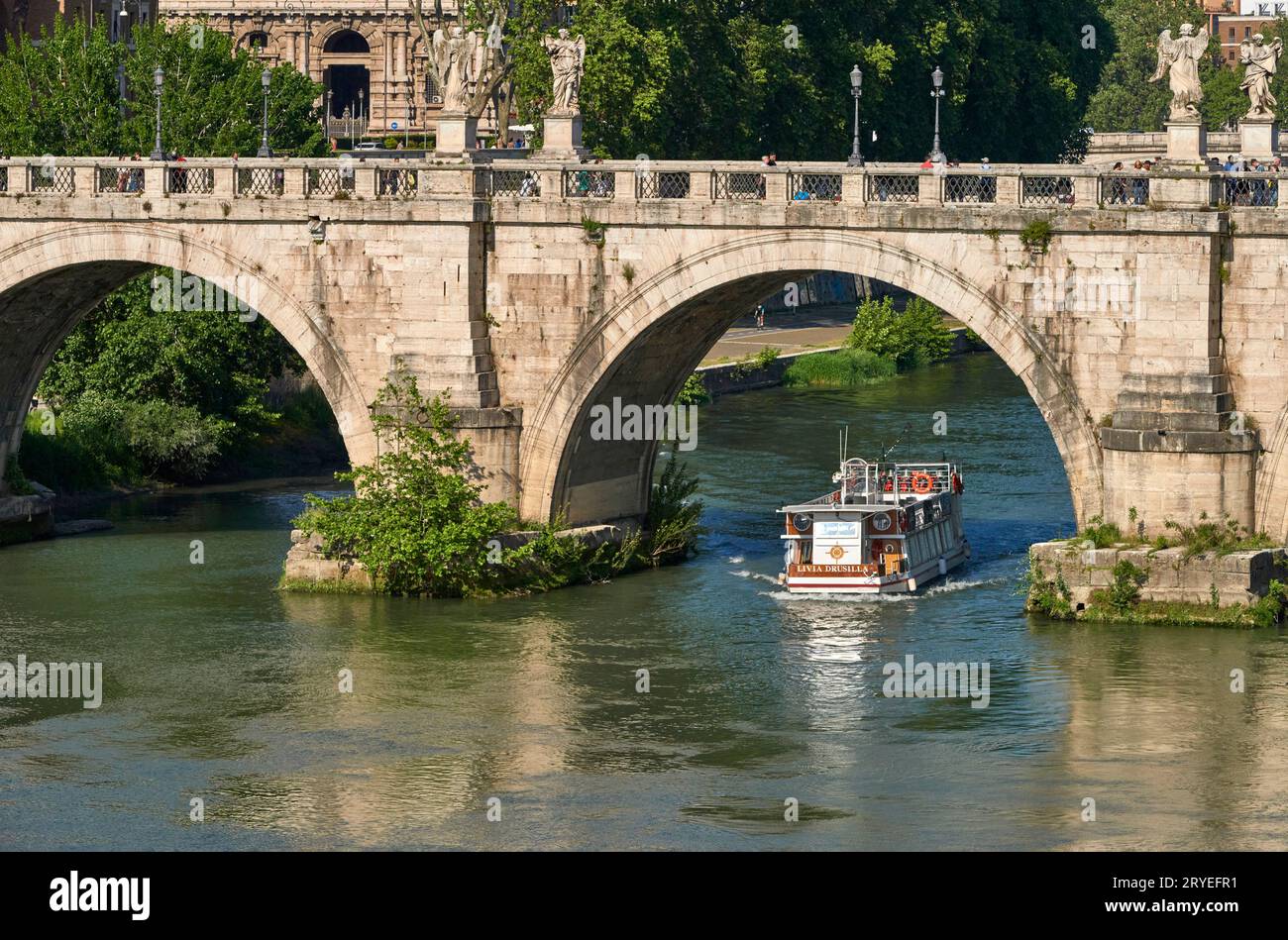 View on the Tiber river on a sunny day Stock Photo