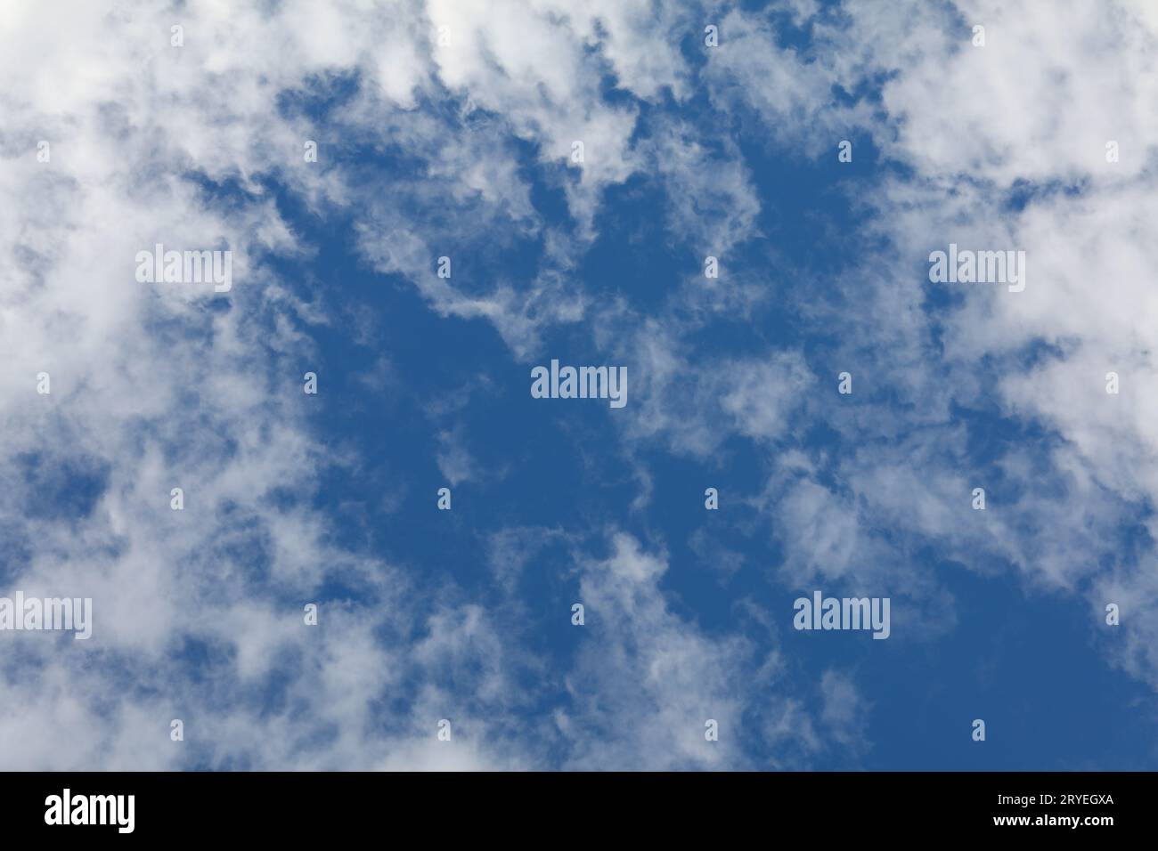 Beautiful bright blue sky fluffy white clouds hi-res stock photography ...