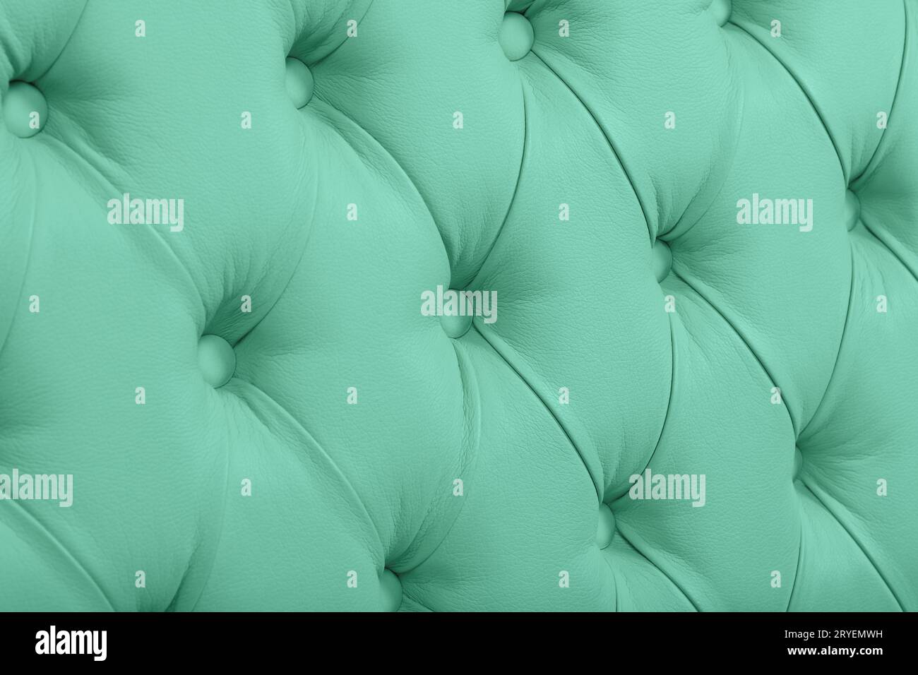 Teal leather capitone background texture Stock Photo