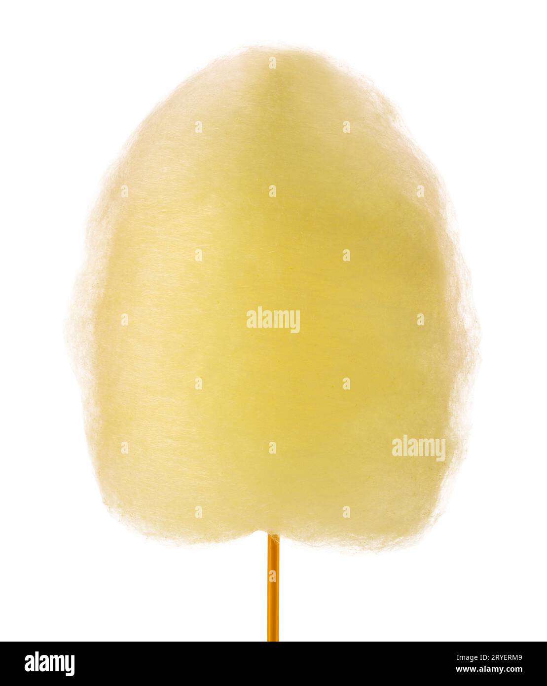 One sweet yellow cotton candy isolated on white Stock Photo Alamy