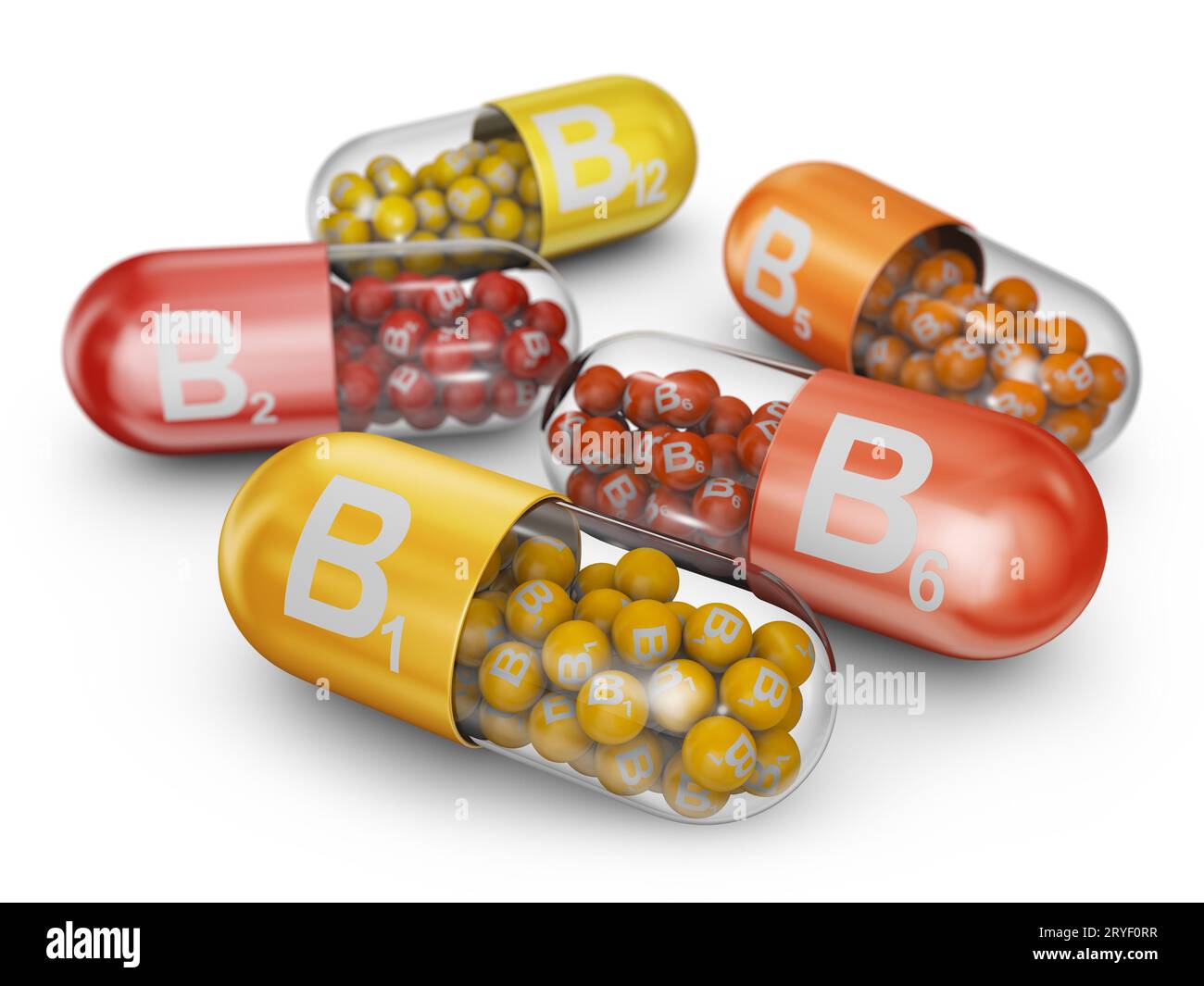 Capsules with B vitamins Stock Photo Alamy