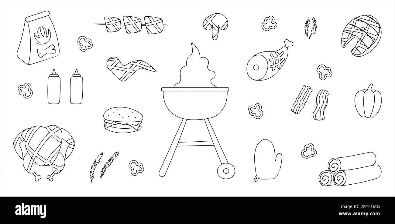 Bbq burger grill Black and White Stock Photos & Images - Alamy