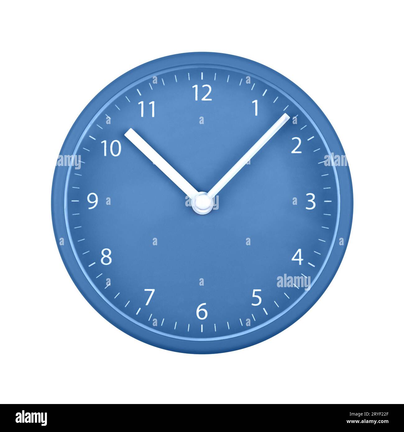 Blue wall clock face isolated on white Stock Photo