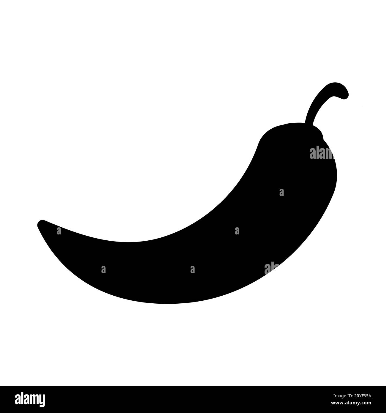 chili pepper black white element spicy vegetable Stock Vector Image