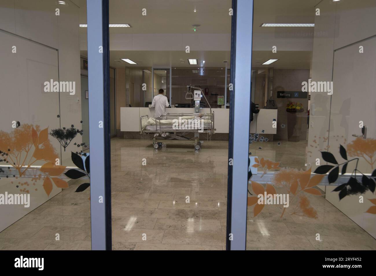 Hospital bed in health care Stock Photo Alamy